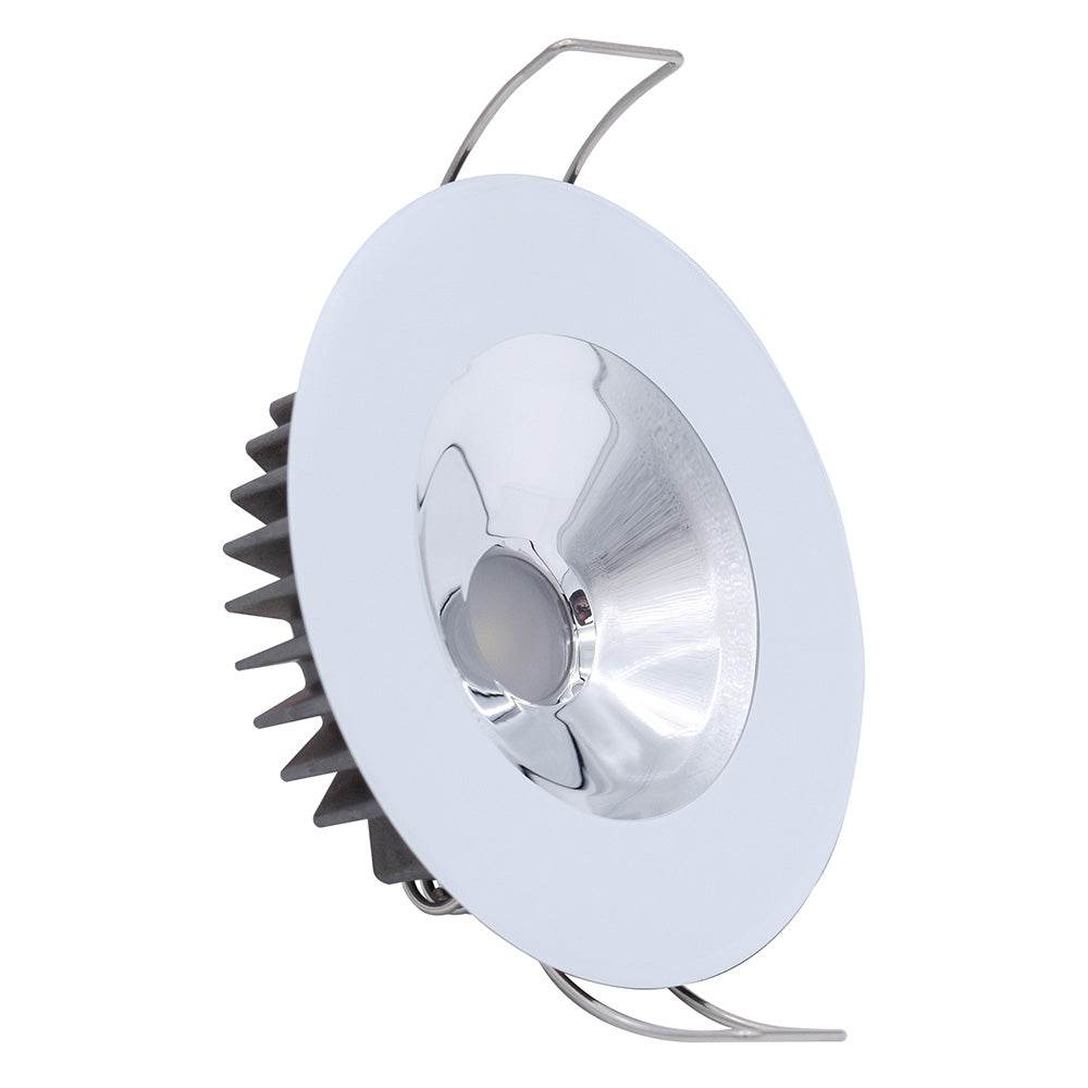 Lumitec Illusion Flush Mount LED Down Light - Spectrum RGBW - Warm White - White Housing - Chrome Reflector [117135] - Besafe1st