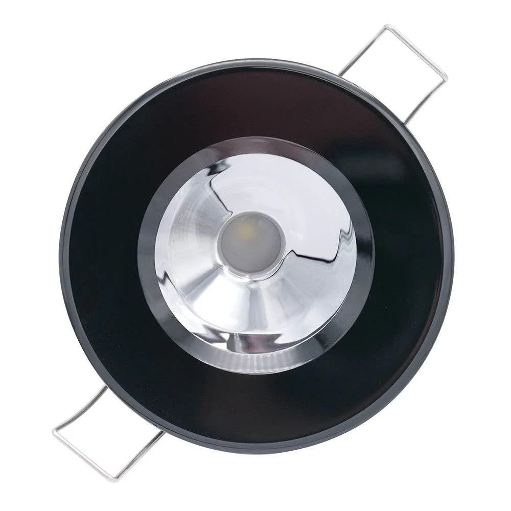 Lumitec Illusion Flush Mount LED Down Light - Spectrum RGBW - Warm White - Black Housing - Chrome Reflector [117165] Lumitec