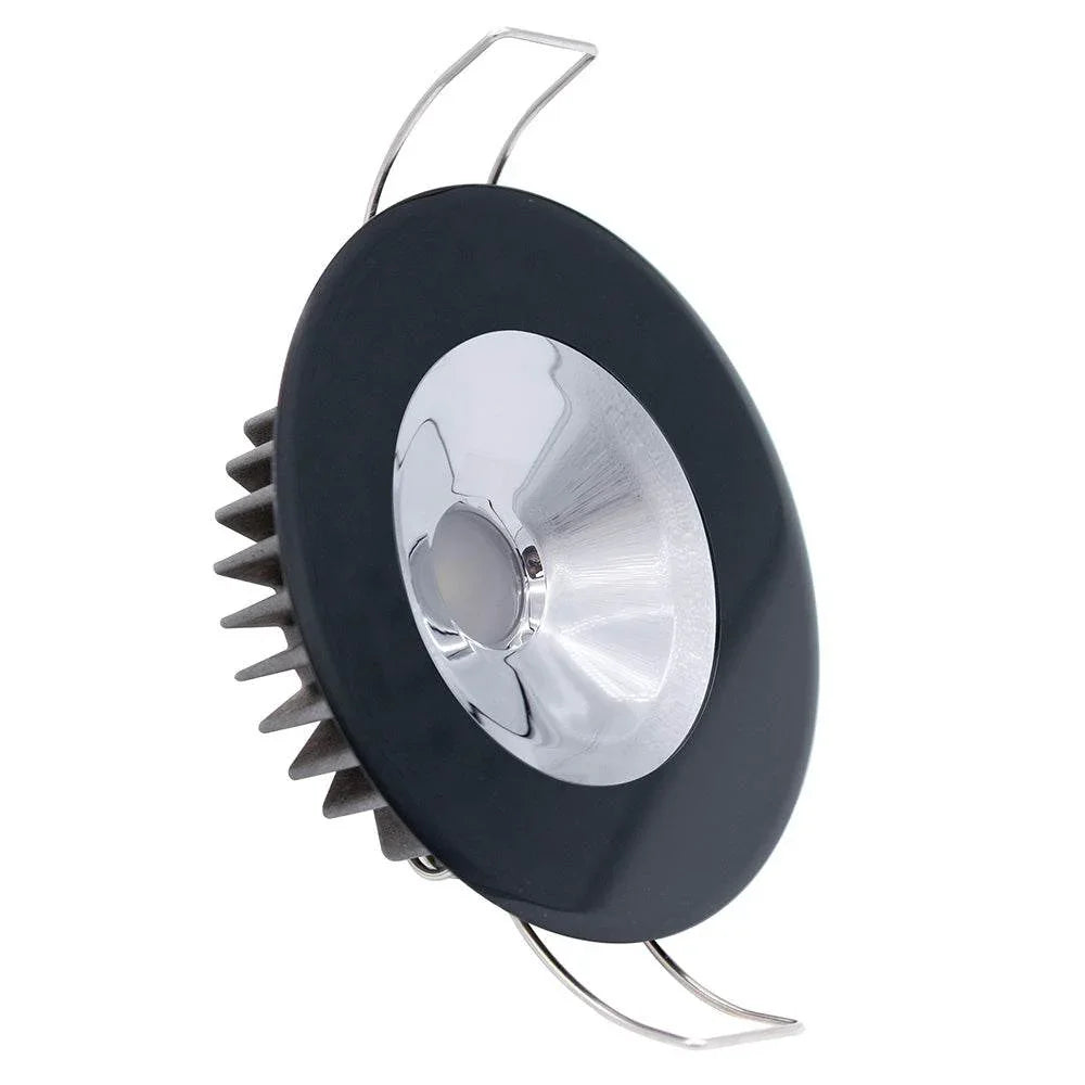 Lumitec Illusion Flush Mount LED Down Light - Warm White - Dimming - Black Housing - Chrome Reflector [117169] Lumitec
