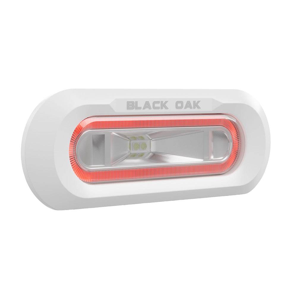 Black Oak Low Pro Marine Spreader Light - Flush Mount - White Housing - Red LED [MLPS-FR] - Besafe1st