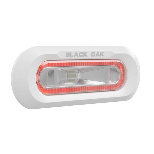 Black Oak Low Pro Marine Spreader Light - Flush Mount - White Housing - Red LED [MLPS-FR] - Besafe1st