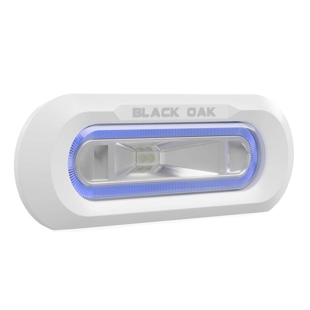 Black Oak Low Pro Marine Spreader Light - Flush Mount - White Housing - Blue LED [MLPS-FB] - Besafe1st