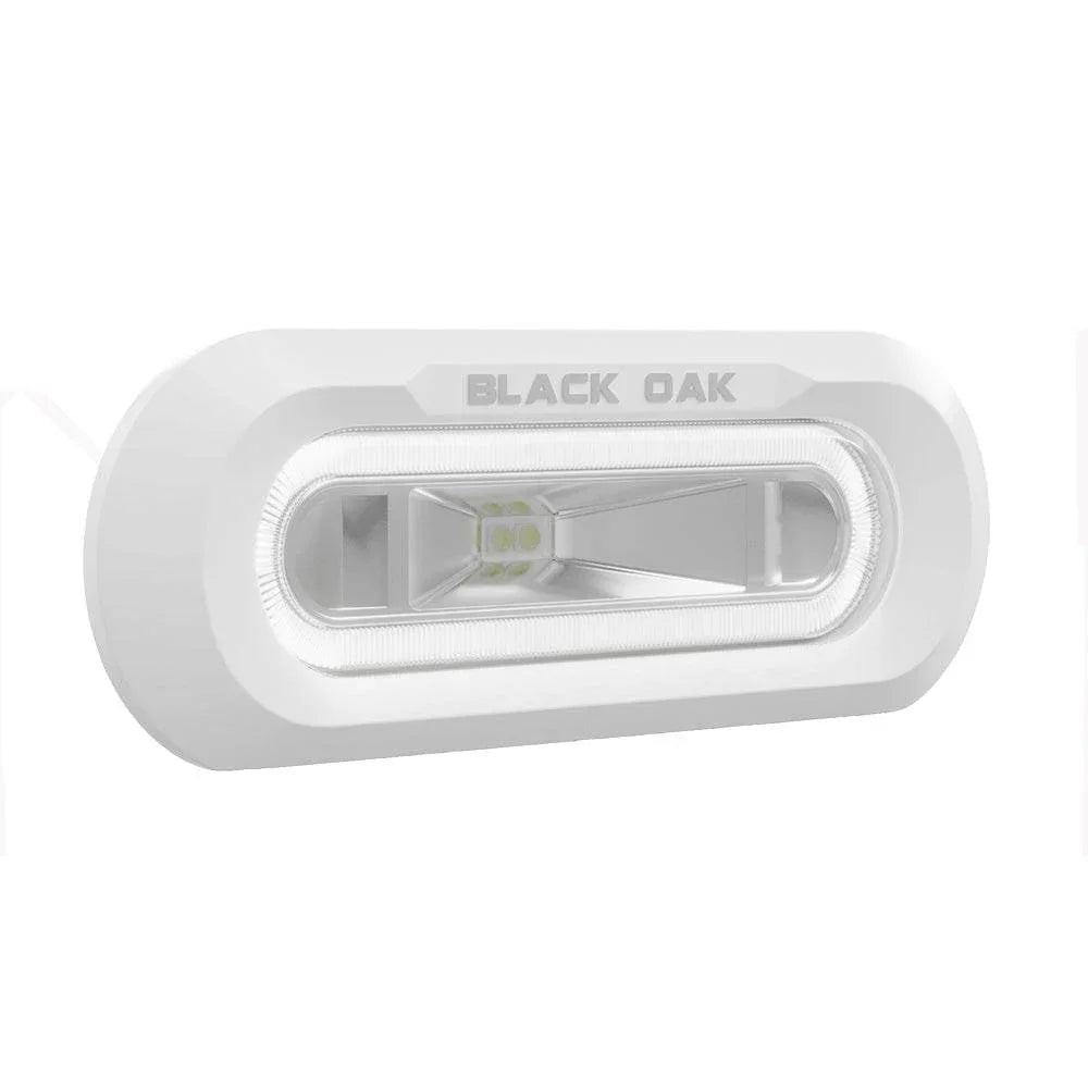 Black Oak Low Pro Marine Spreader Light - Flush Mount - White Housing - White LED [MLPS-FW] Black Oak LED