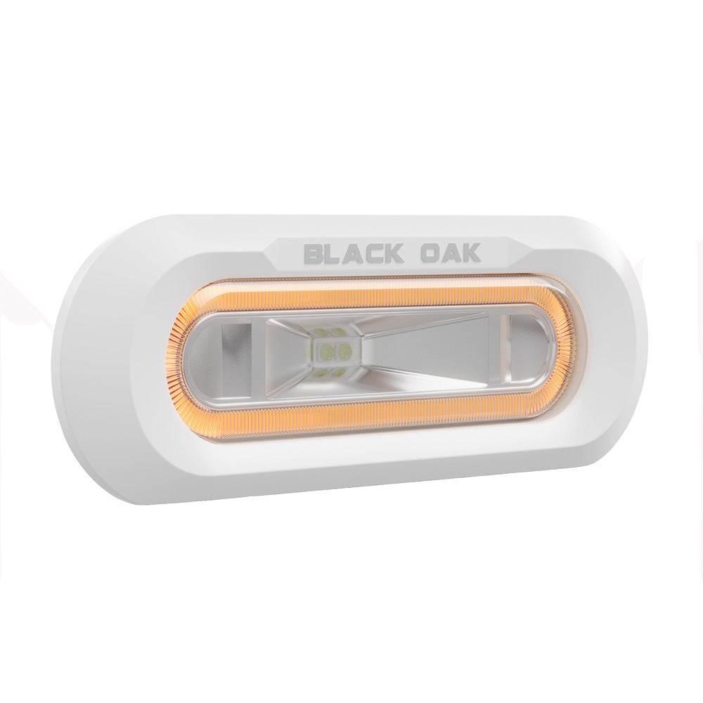 Black Oak Low Pro Marine Spreader Light - Flush Mount - White Housing - Amber LED [MLPS-FA] Black Oak LED