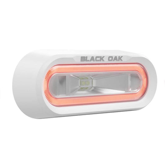 Black Oak Low Pro Off Road Spreader Light - Bracket Mount - White Housing - Red LED [MLPS-R] Black Oak LED