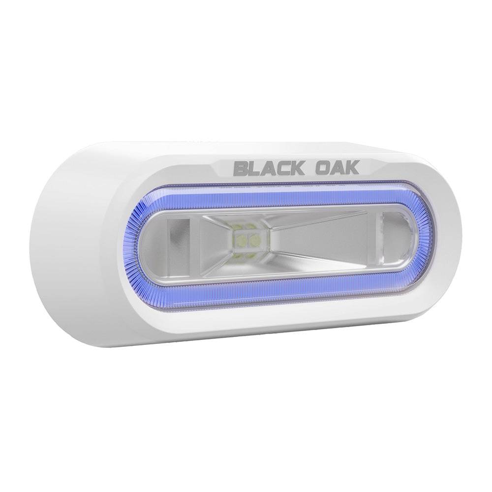 Black Oak Low Pro Off Road Spreader Light - Bracket Mount - White Housing - Blue LED [MLPS-B] - Besafe1st