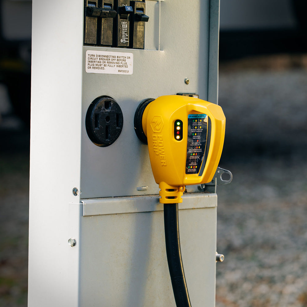 Camco Power Grip RV 12" 30Amp Circuit Analyzer Dogbone - Integrated Surge Protection [55461] - Besafe1st