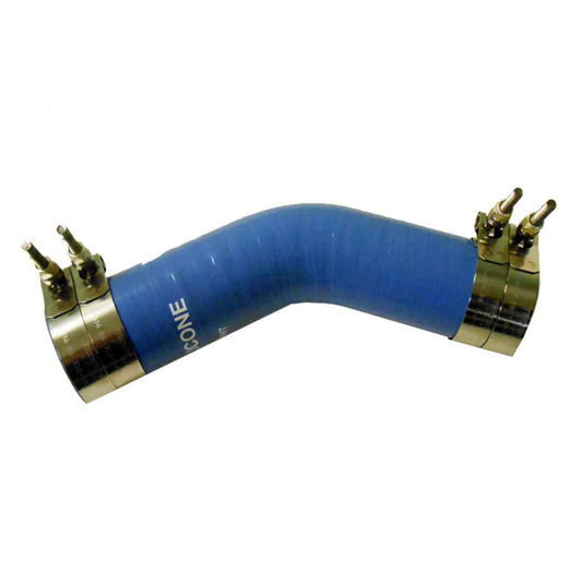 Trident Marine 2-1/2" ID 45 Blue Silicone Molded Wet Exhaust Elbow w/4 T-Bolt Clamps [242V2120-S/S] - Besafe1st