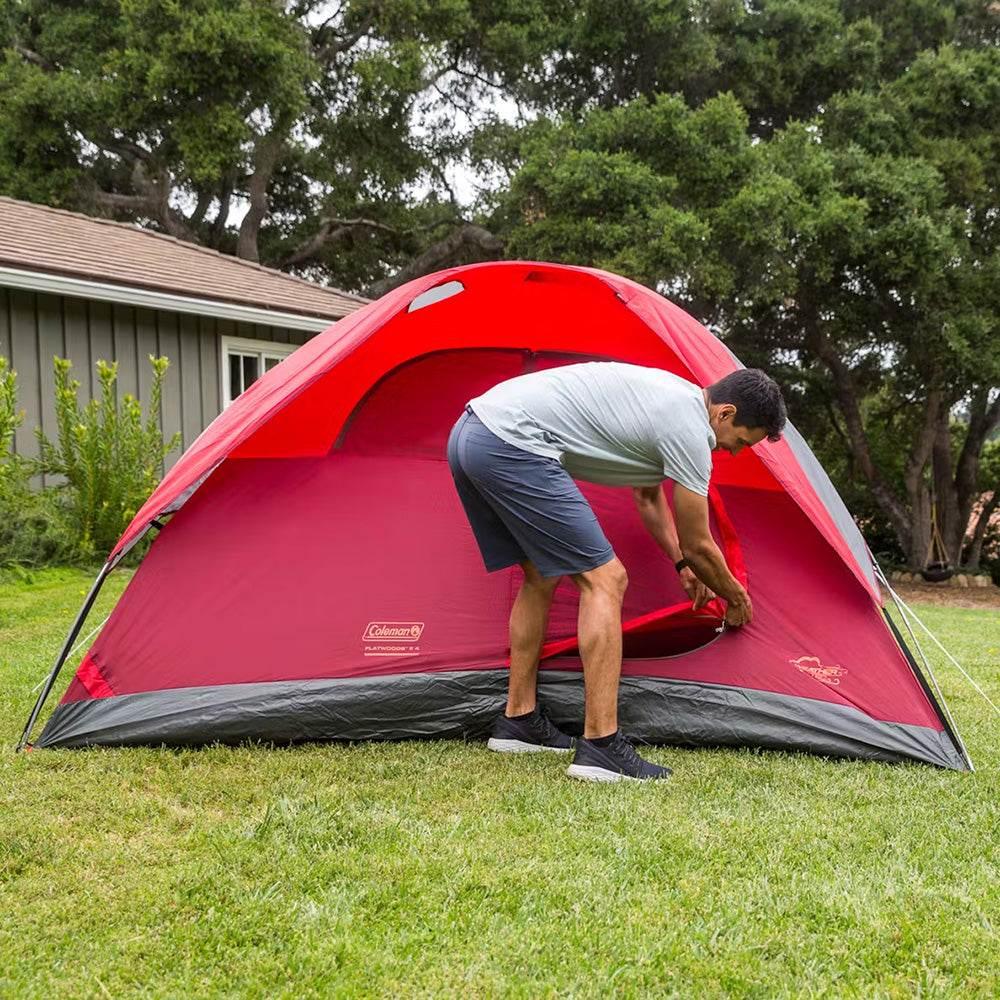 Coleman 6-Person Flatwoods II Lightweight Dome Camping Tent - Red [2207385] Coleman
