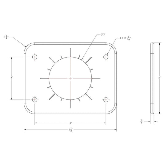 TACO Grand Slam 300 Universal Backing Plate f/GS-300  GS-390 - Pair [BP-0300BSY-1] TACO Marine