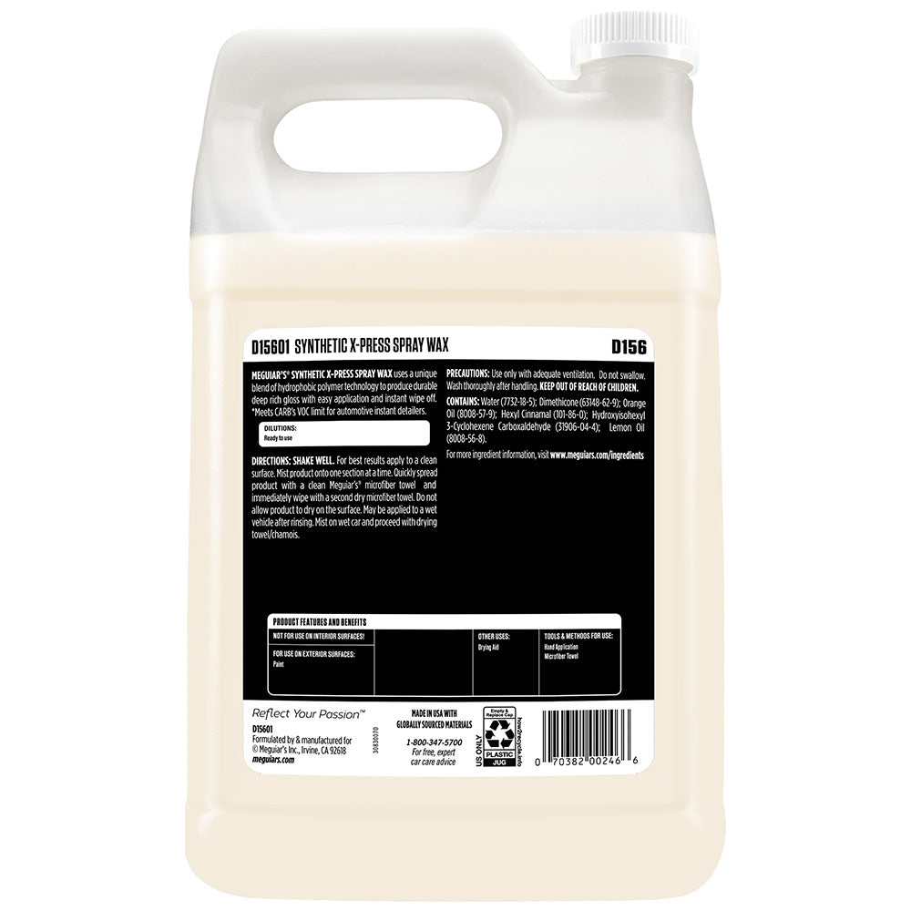 Meguiar's Synthetic X-Press Spray Wax - 1 Gallon [D15601] - Besafe1st