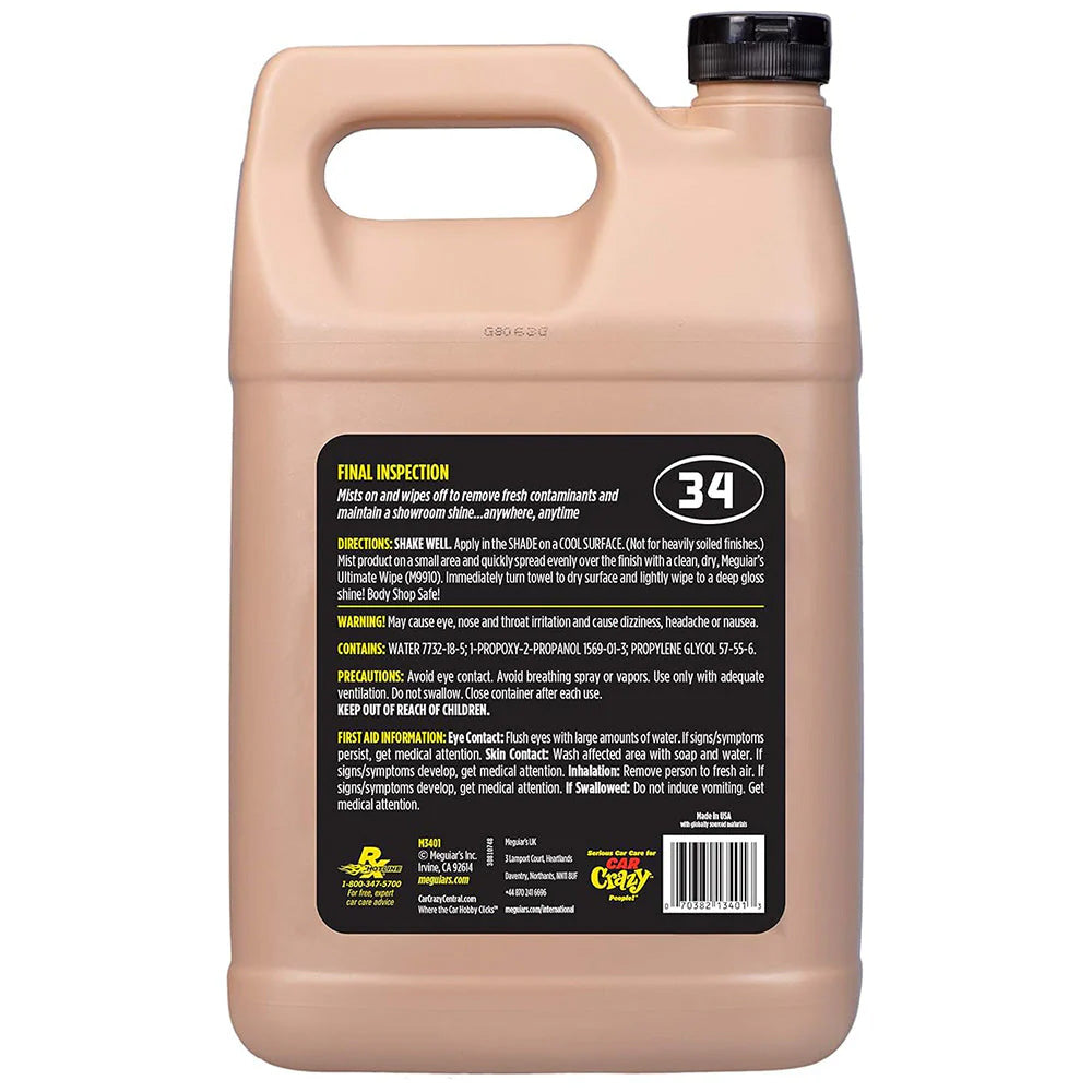 Meguiar's Professional Final Inspection Wipe-Off Detailer - 1 Gallon [M3401] - Besafe1st