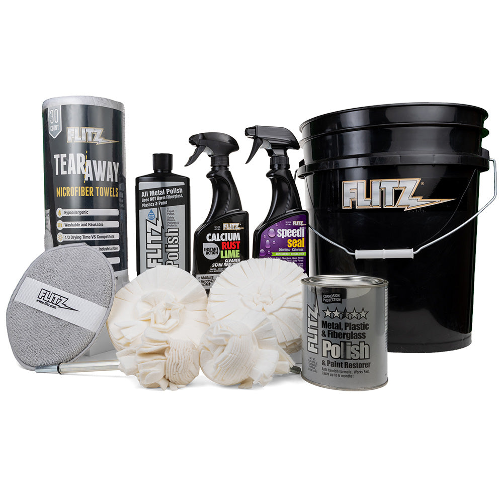Flitz 5-Gallon Black Bucket Detailers Kit [C-209BB] - Besafe1st