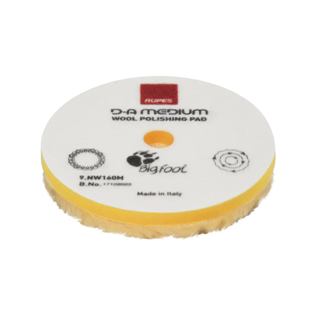 RUPES D-A Medium Wool Polishing Pad 160mm - Yellow [9.NW160M] RUPES