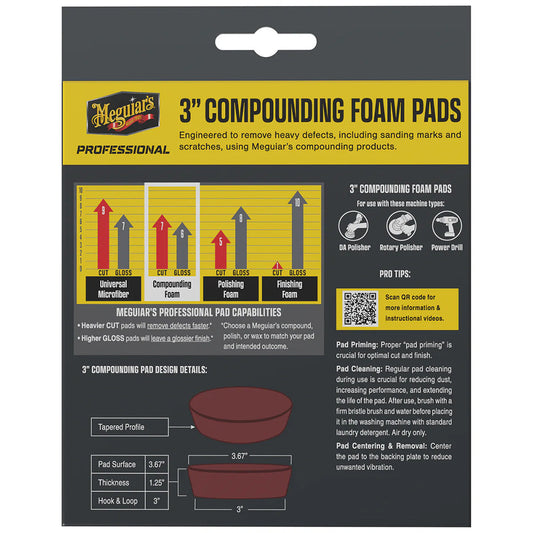 Meguiar's Professional 3" Compound Foam Pads *3-Pack [M3CFP3] Meguiar's
