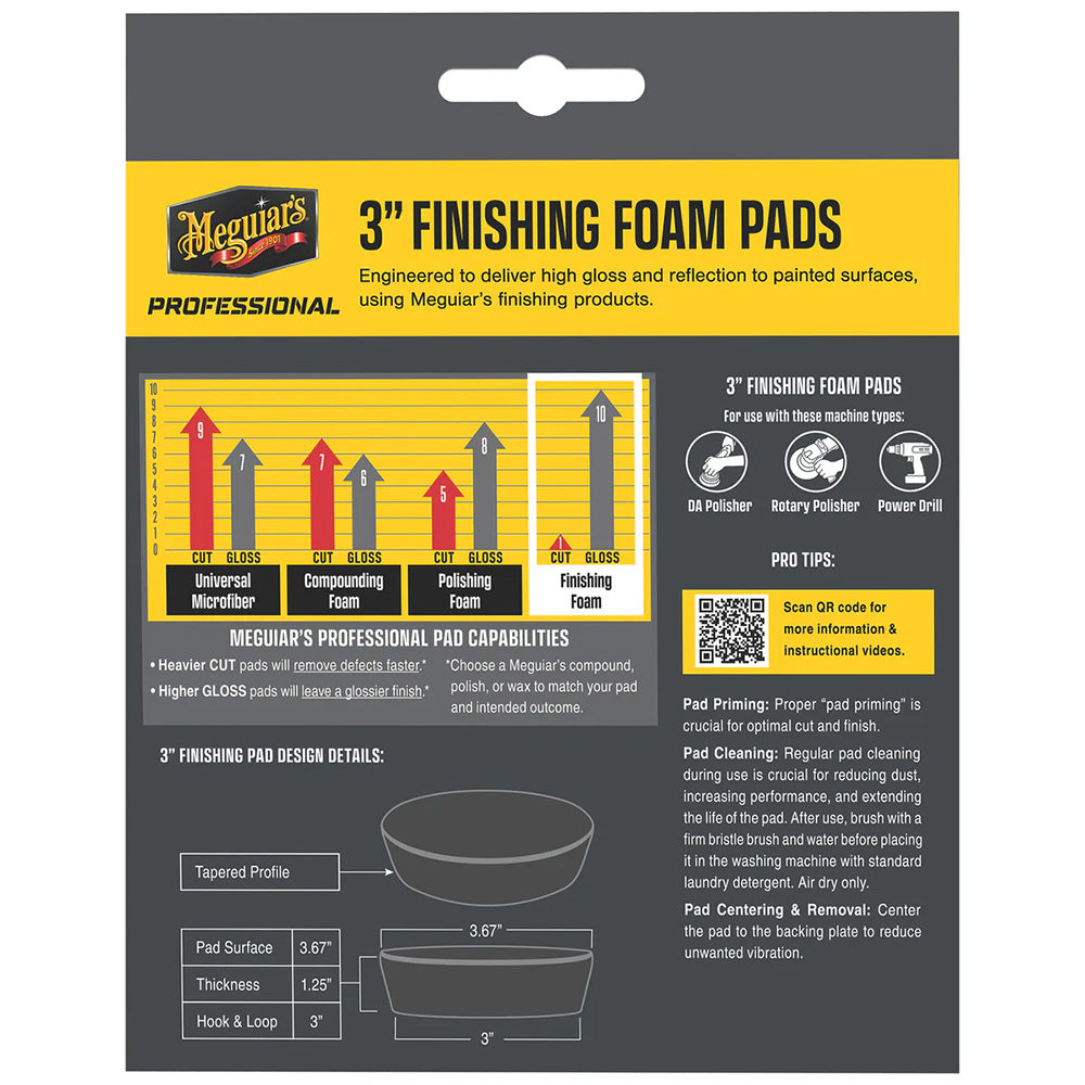 Meguiar's Professional 3" Finishing Foam Pads *3-Pack [M3FFP3] Meguiar's