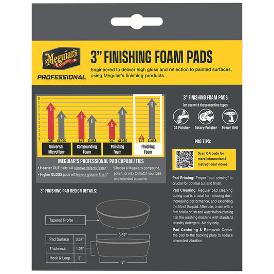 Meguiar's Professional 3" Finishing Foam Pads *3-Pack [M3FFP3] - Besafe1st