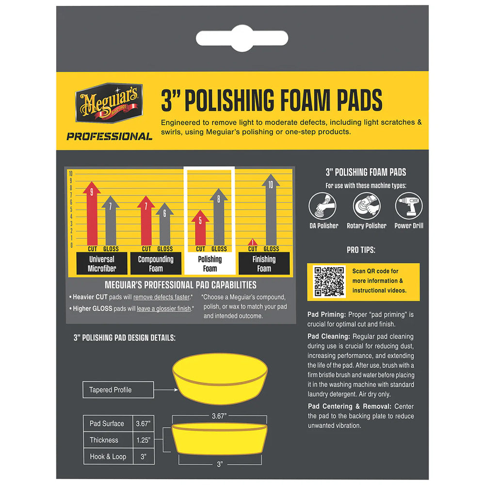 Meguiar's Professional 3" Polishing Foam Pads *3-Pack [M3PFP3] Meguiar's