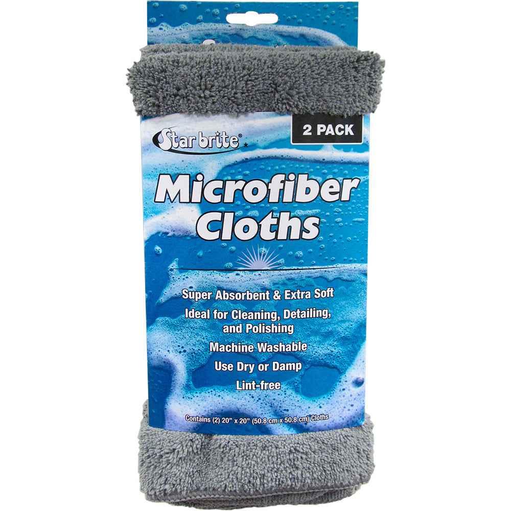 Star brite Microfiber Cloths 2 Pack - 20" x 20" Super Absorbent  Soft Towels [40089] Star brite