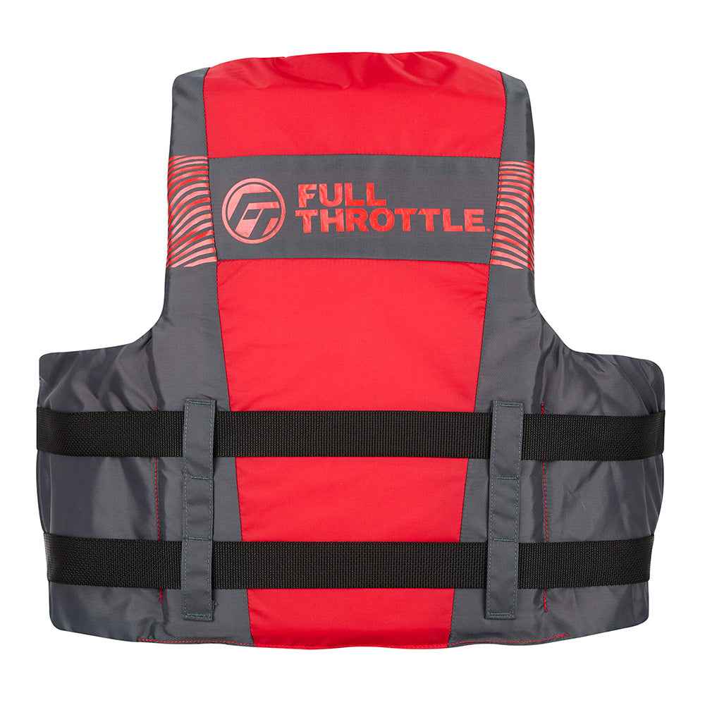 Full Throttle Adult Nylon Life Jacket - 4X/7X - Black/Red [112200-100-110-26] Full Throttle