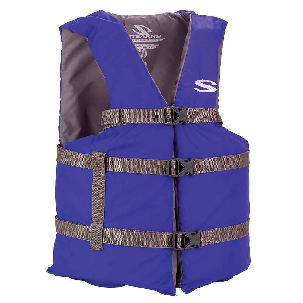 Stearns Adult Life Vest USCG Approved Type III PFD - Blue - Oversize Fit [2158931] Stearns