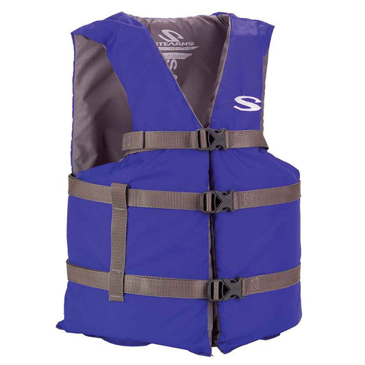 Stearns Adult Life Vest USCG Approved Type III PFD - Blue - Oversize Fit [2158931] Stearns