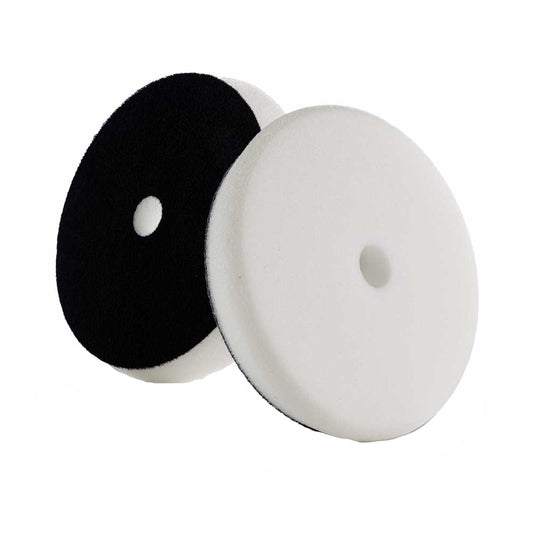 Lake Country Force White Polishing Pad 6.5" x 1.25" features a white foam surface for polishing, with a black backing.