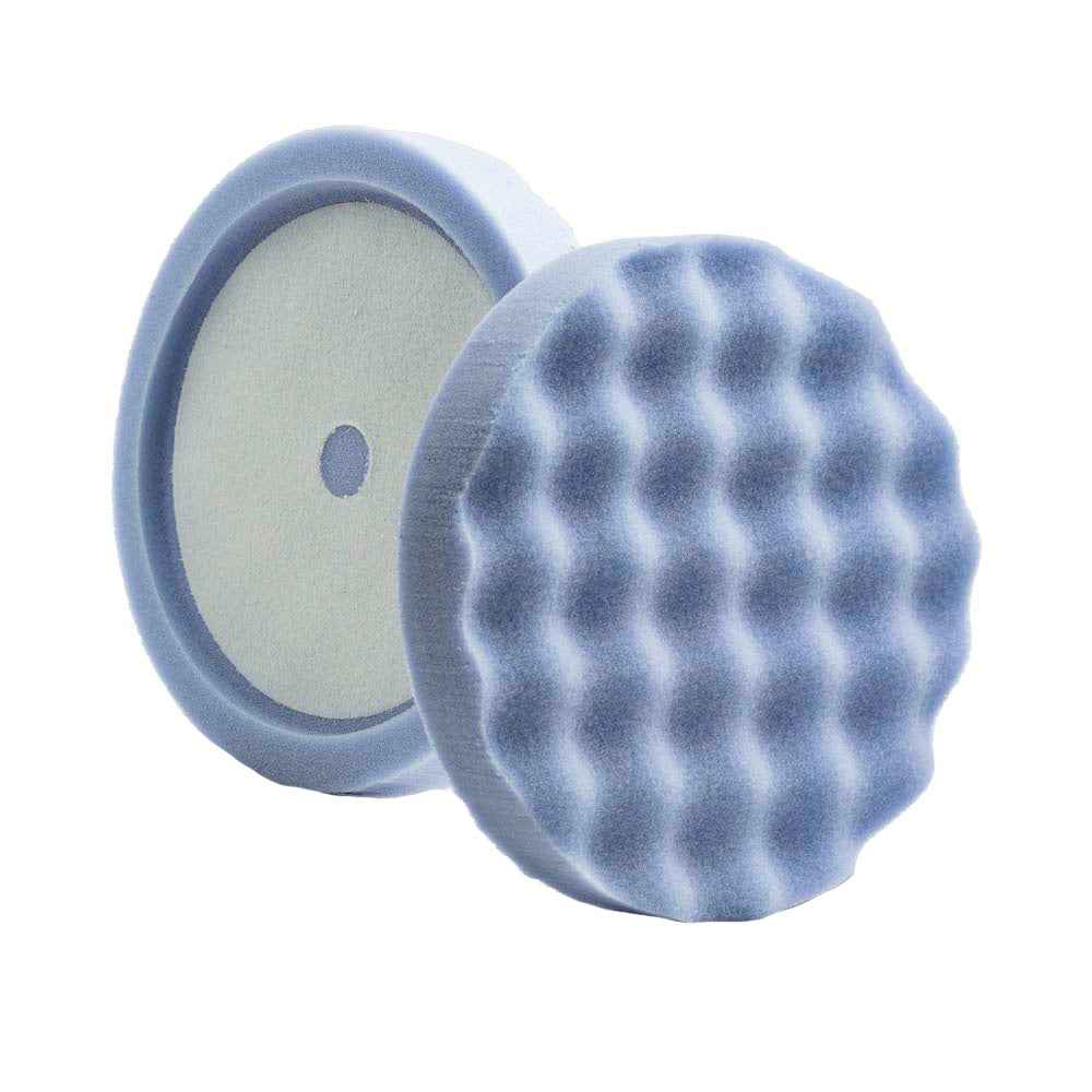 Lake Country Blue Finessing Waffle Pro Recessed Back Foam Pad 8" x 1.5" [WP-96800-LC]