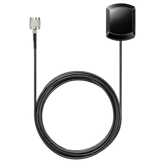 AMEC PA-02 GNSS Antenna with a black rectangular housing and a coaxial cable connected to a metal connector.