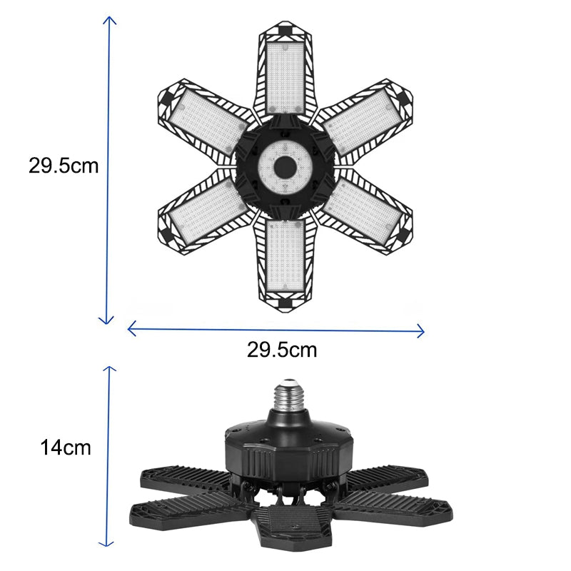 Pack of 2 185W Garage Light Deformable LED Lamp 6 Leaf Ceiling Light - Premium LED Lamp  Shop now 