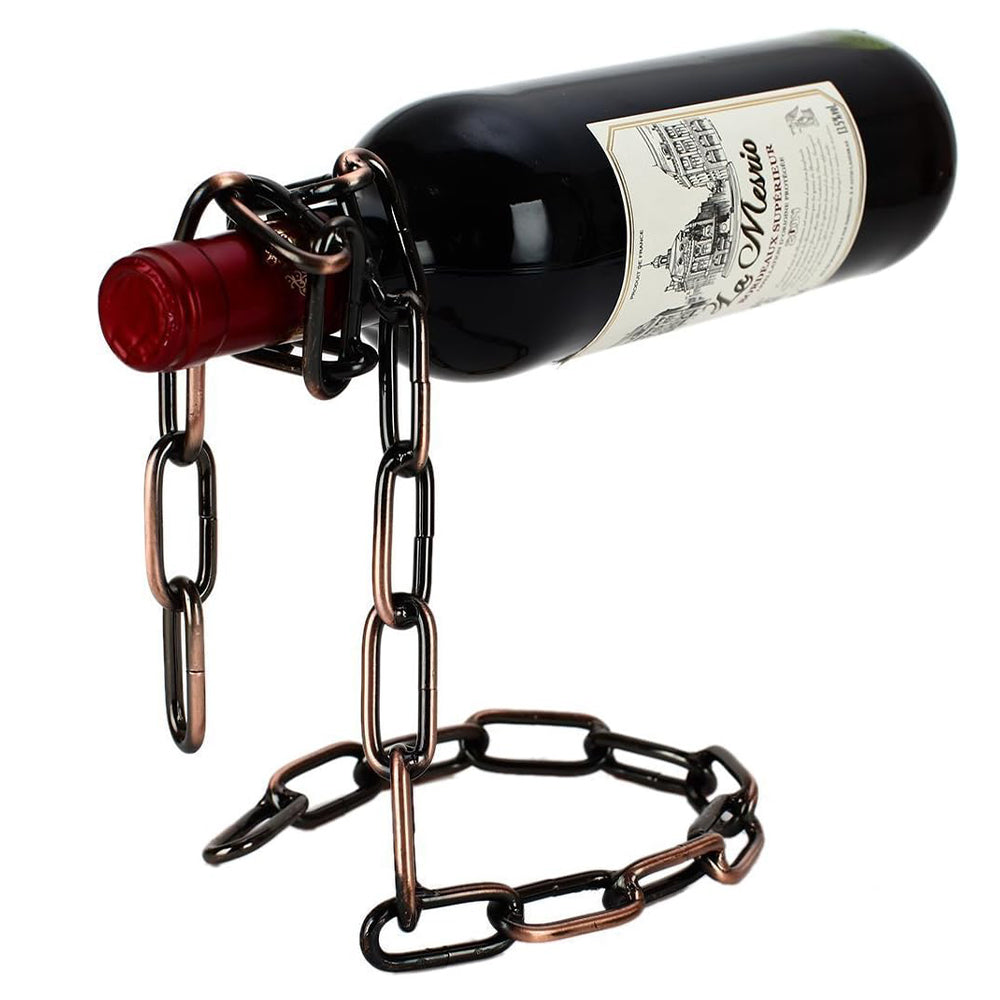 Magic Floating Wine Bottle Holder Unique Link Chain Rack for Airborne Bottle Display - Premium Wine Bottle Holder  Shop now 