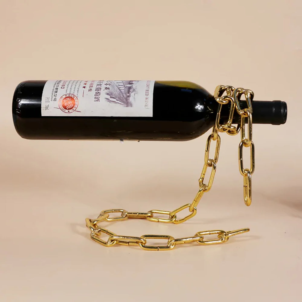 Magic Floating Wine Bottle Holder Unique Link Chain Rack for Airborne Bottle Display - Premium Wine Bottle Holder  Shop now 