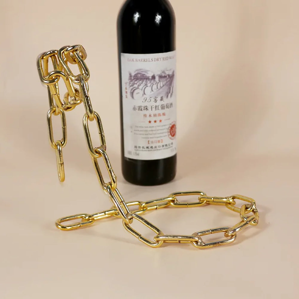 Magic Floating Wine Bottle Holder Unique Link Chain Rack for Airborne Bottle Display - Premium Wine Bottle Holder  Shop now 