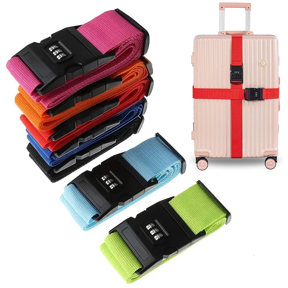 Locking TSA Luggage Strap Straight Suitcase Fixed Binding Belt For Travel - Premium Luggage Strap  Shop now 