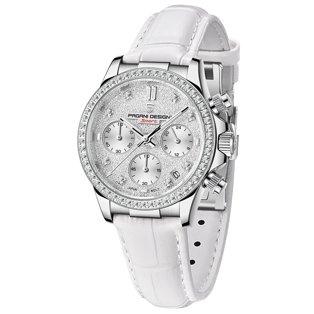 Diamond Surface Calendar Waterproof Stainless Steel Watch - Premium 0  Shop now 