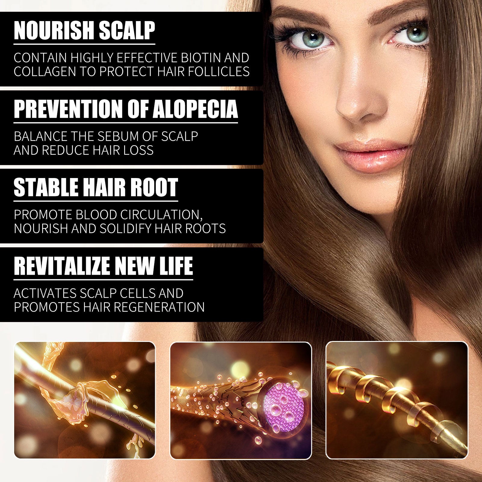 Liquid Biotin & Collagen Hair Growth Drops. - Besafe1st® 