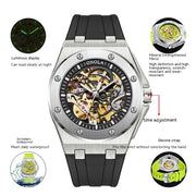 Tape Waterproof Luminous Hollow Automatic Mechanical Watch - Premium 0  Shop now 