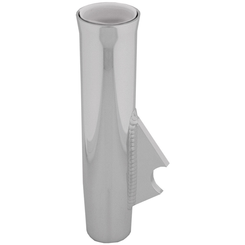 TACO Flared Weld-On Rod Holder 9-3/4"L x 1-3/4"ID - White Liner Polished Finish - 3/8" Coped Blade [F31-2230BXY-4A] TACO Marine