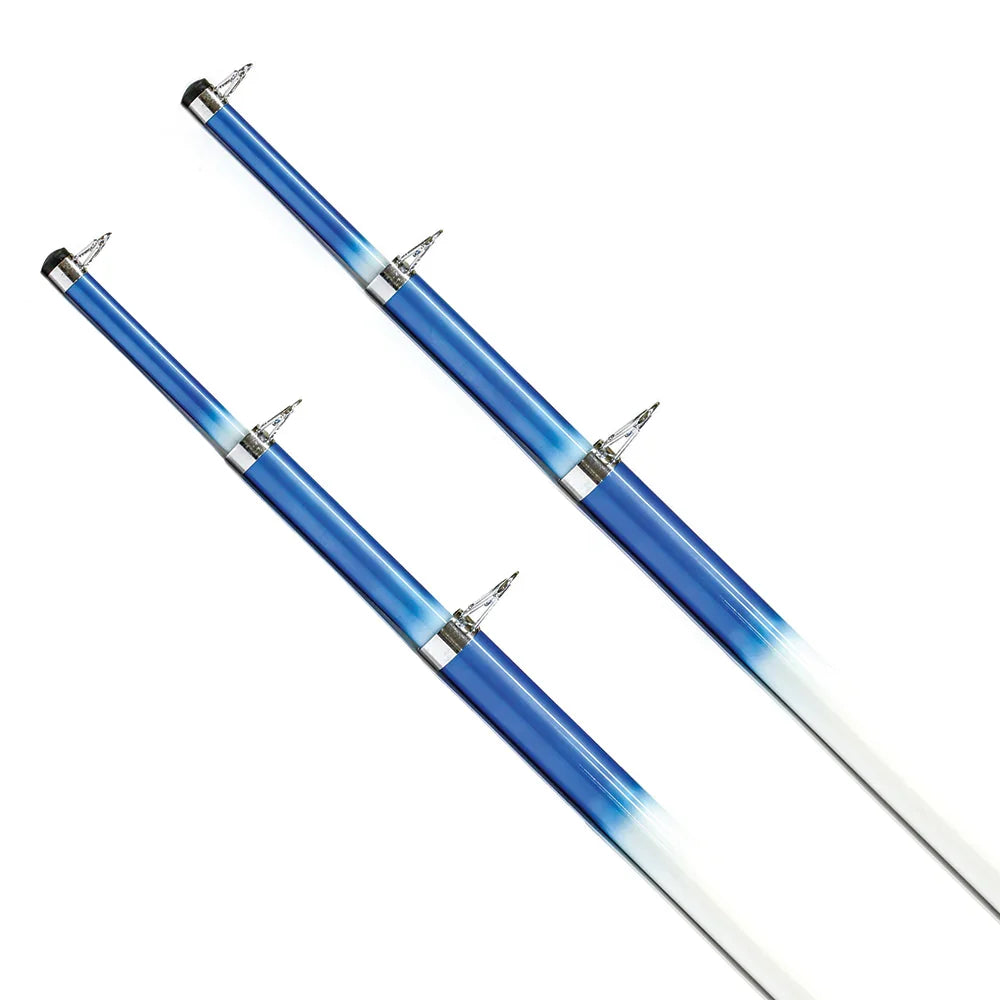 Tigress 15 Telescoping Fiberglass Outrigger Poles - 1-1/8" O.D. - White/Blue - Pair [88200] Tigress