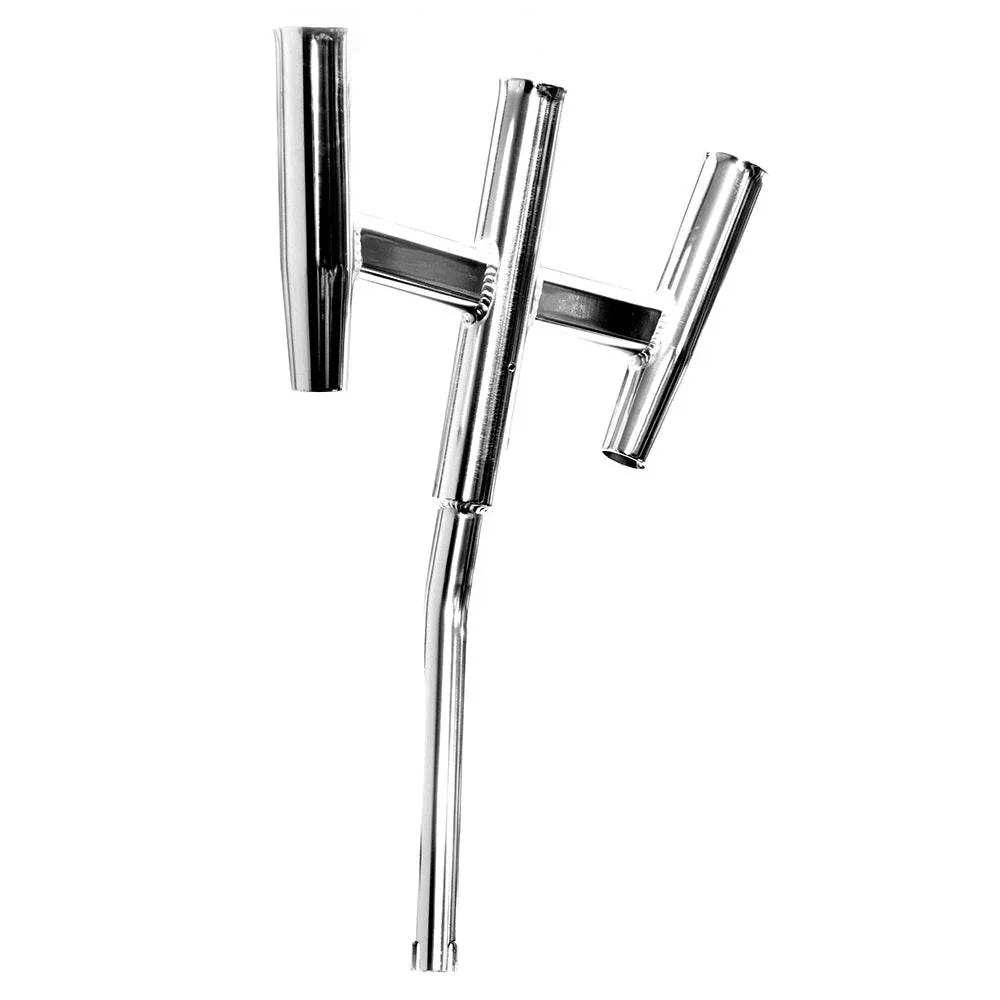 Tigress Triple Aluminum Kite Rod Holder - Bent Butt - Polished [88158] Tigress
