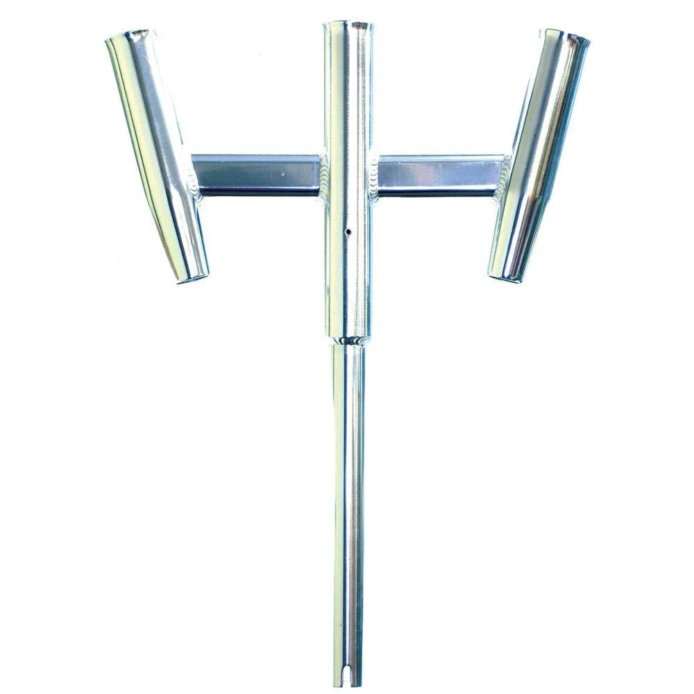 Tigress Triple Aluminum Kite Rod Holder - Straight Butt - Polished [88159] Tigress