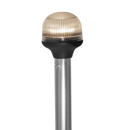 Attwood All-Around Fold-Down Incandescent Anti-Glare Lens Light - 20" Aluminum Pole - 12V - Horizontal Composite Base [5350-PA20-7] Attwood Marine