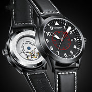 Metal Automatic Mechanical Leather Waterproof Men's Fashion Luminous Watch - Premium 0  Shop now 