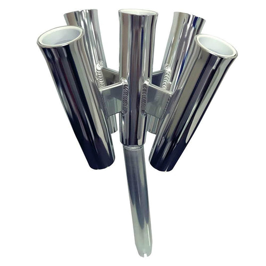 Tigress Five Rod Cluster - Bent Butt - Polished Aluminum [88157-2] Tigress