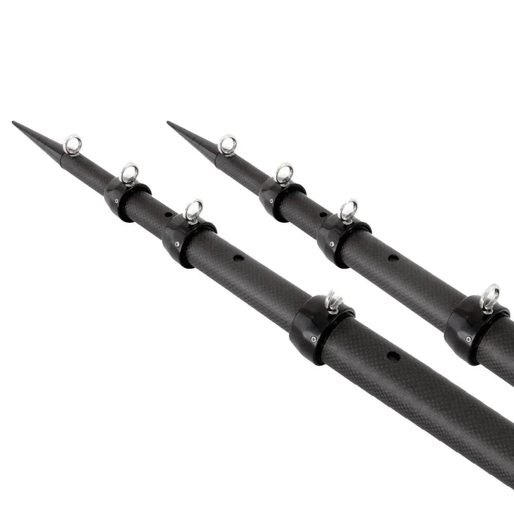 Tigress XD 3k Carbon Fiber Telescoping Outrigger Poles - 18 feet - Matte Black/ Black - Pair [88679] Tigress