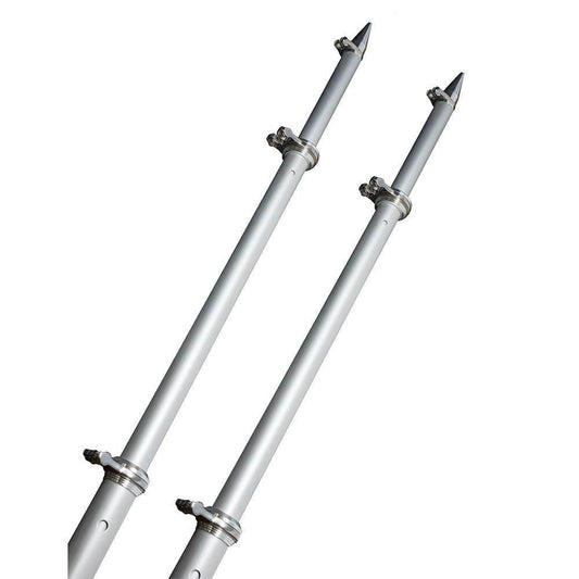 TACO 18 Deluxe Outrigger Poles w/Rollers - Silver/Silver [OT-0318HD-VEL] TACO Marine