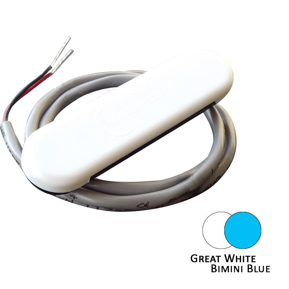 Shadow-Caster Dual Color Courtesy Light w/2 Lead Wire - White Abs Cover - Great White/Bimini Blue [SCM-CL-BB/GW] - Besafe1st® 