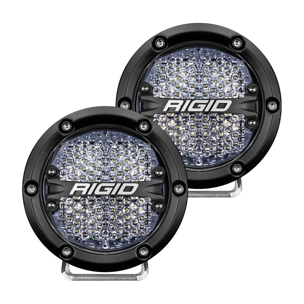 RIGID Industries 360-Series 4" LED Off-Road Fog Light Diffused Beam w/White Backlight - Black Housing [36208] - Premium Flood/Spreader Lights Besafe1st®  Shop now 