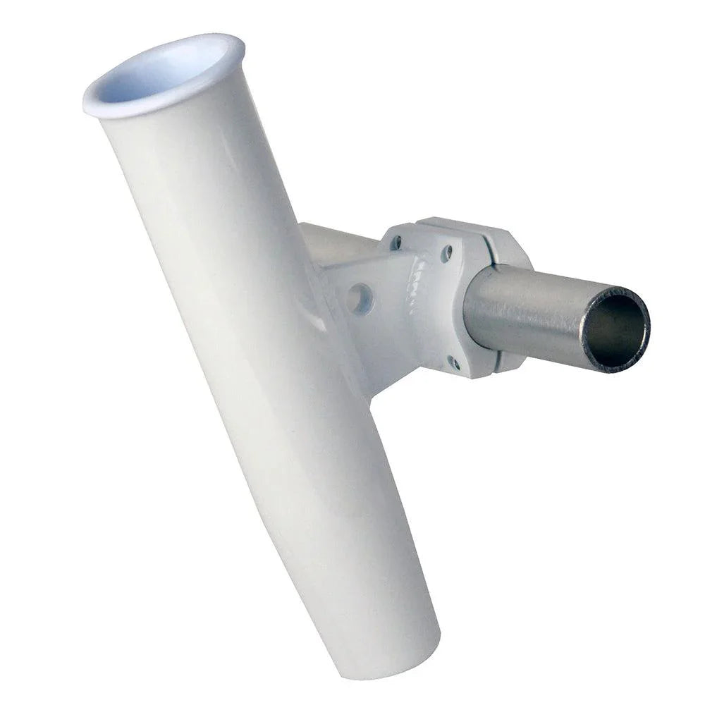 C. E. Smith Aluminum Horizontal Clamp-On Rod Holder 1-5/16" OD White - Powdercoat w/Sleeve [53711] C.E. Smith
