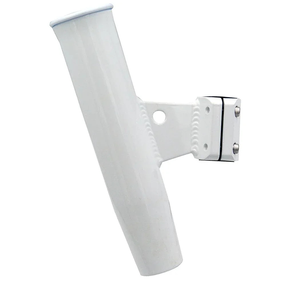 C.E. Smith Aluminum Vertical Clamp-On Rod Holder 1-5/16" OD White Powdercoat w/Sleeve [53716] C.E. Smith
